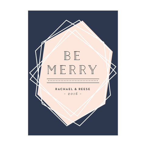 Geometric Be Merry Holiday Card