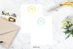 floral wreath stationery