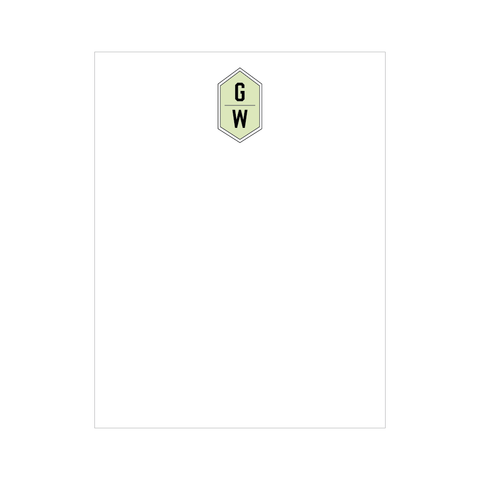 athletic monogram stationery