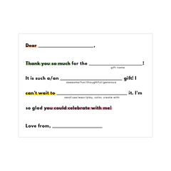 fill in the blank stationery