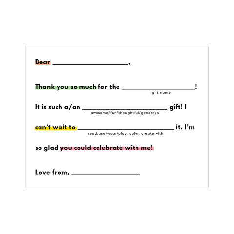 fill in the blank stationery