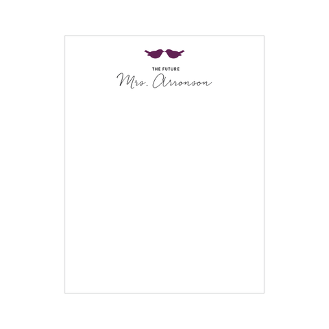 lovebirds future mrs. stationery