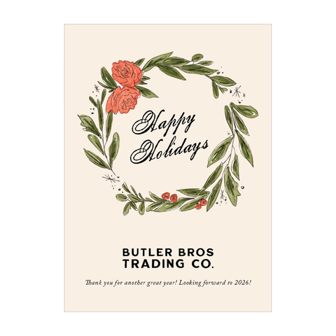 inked wreath non-photo holiday card