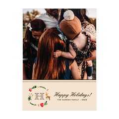 vintage monogram holiday card