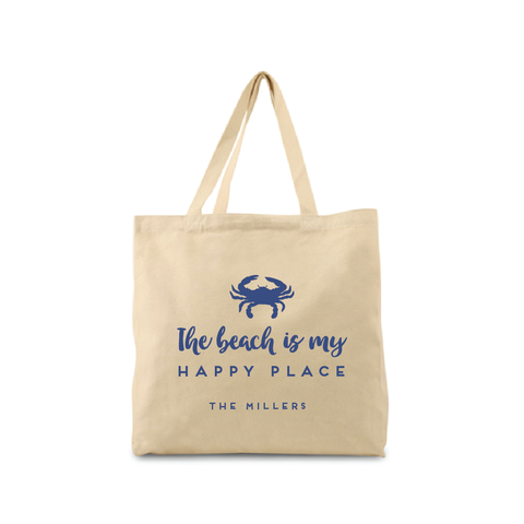 The Beach Is My Happy Place Canvas Tote