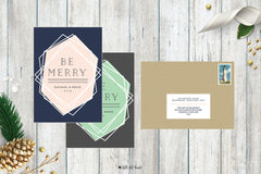 Geometric Be Merry Holiday Card