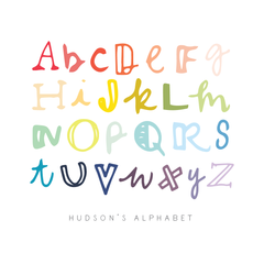 handlettered alphabet custom kids art print