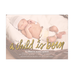 A Child Is Born Holiday Photo Card