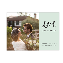 Love, Joy, Peace Holiday Photo Card - Pink Collection