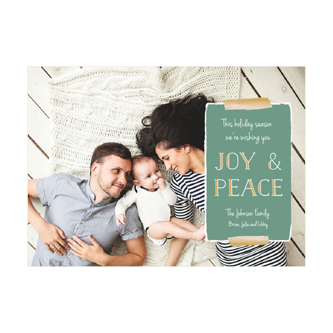 Washi Joy & Peace Holiday Photo Card