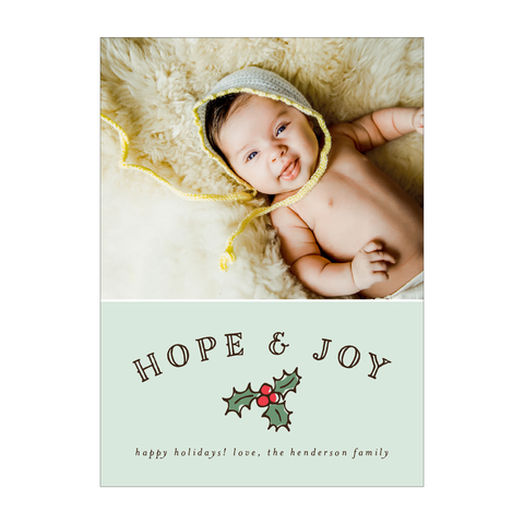 Hope & Joy Holiday Photo Card - Pink Collection