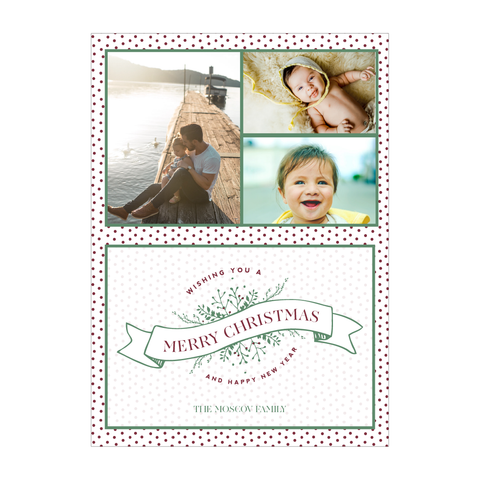 Polkadot Holly Holiday Photo Card
