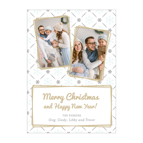 Snowflake Pattern Holiday Photo Card