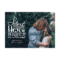 Silent Night Lettered Holiday Photo Card