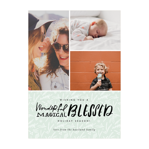 Wonderful Magical Blessed Holiday Photo Card